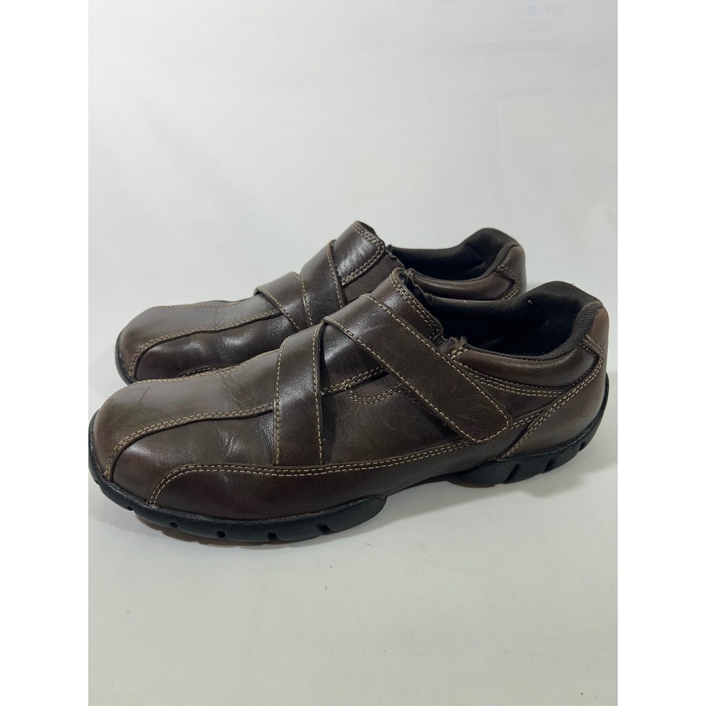 Rockport‎ XCS Mens Leather Hook and Loop Comfort Shoes Slip On Brown SZ 8.5